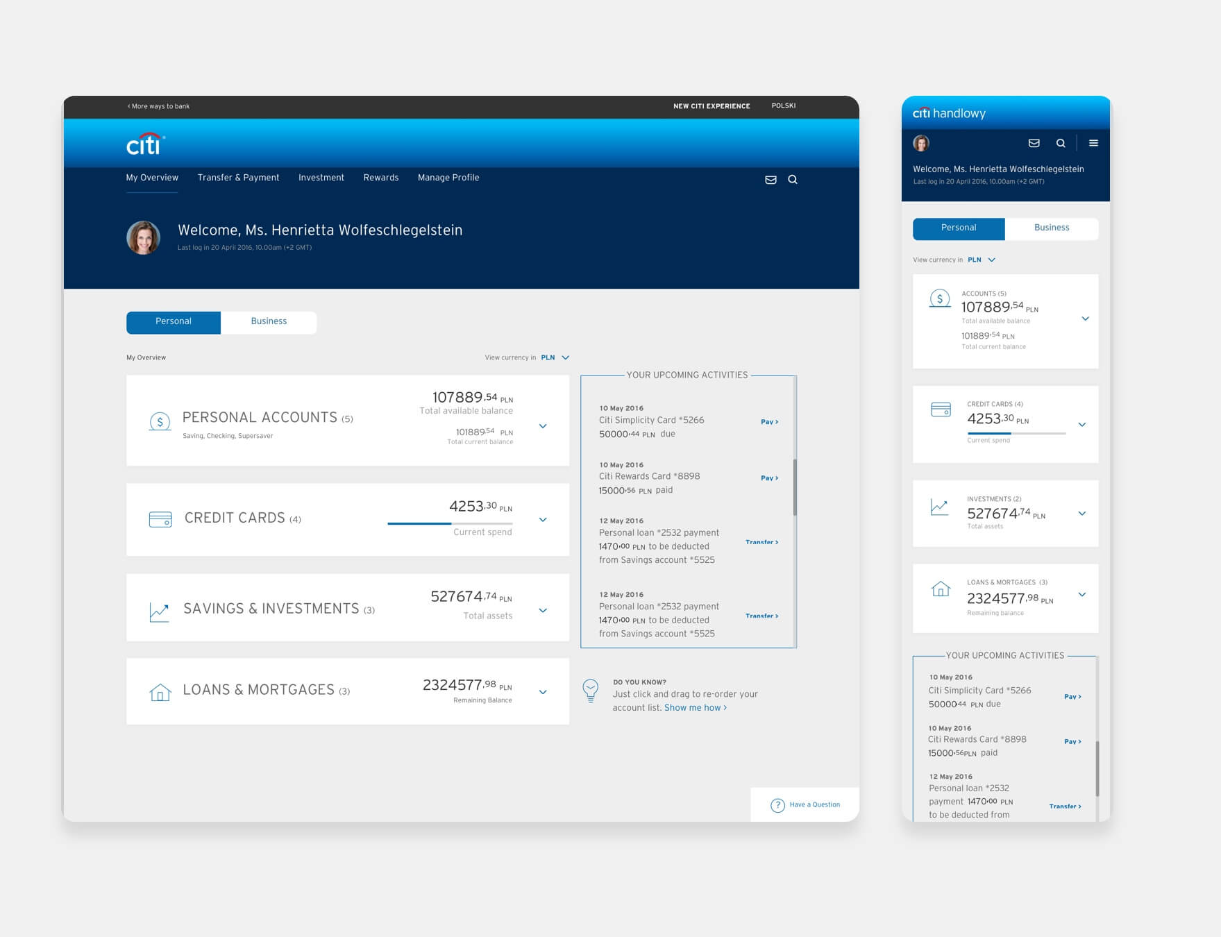 Citibank-Dashboard